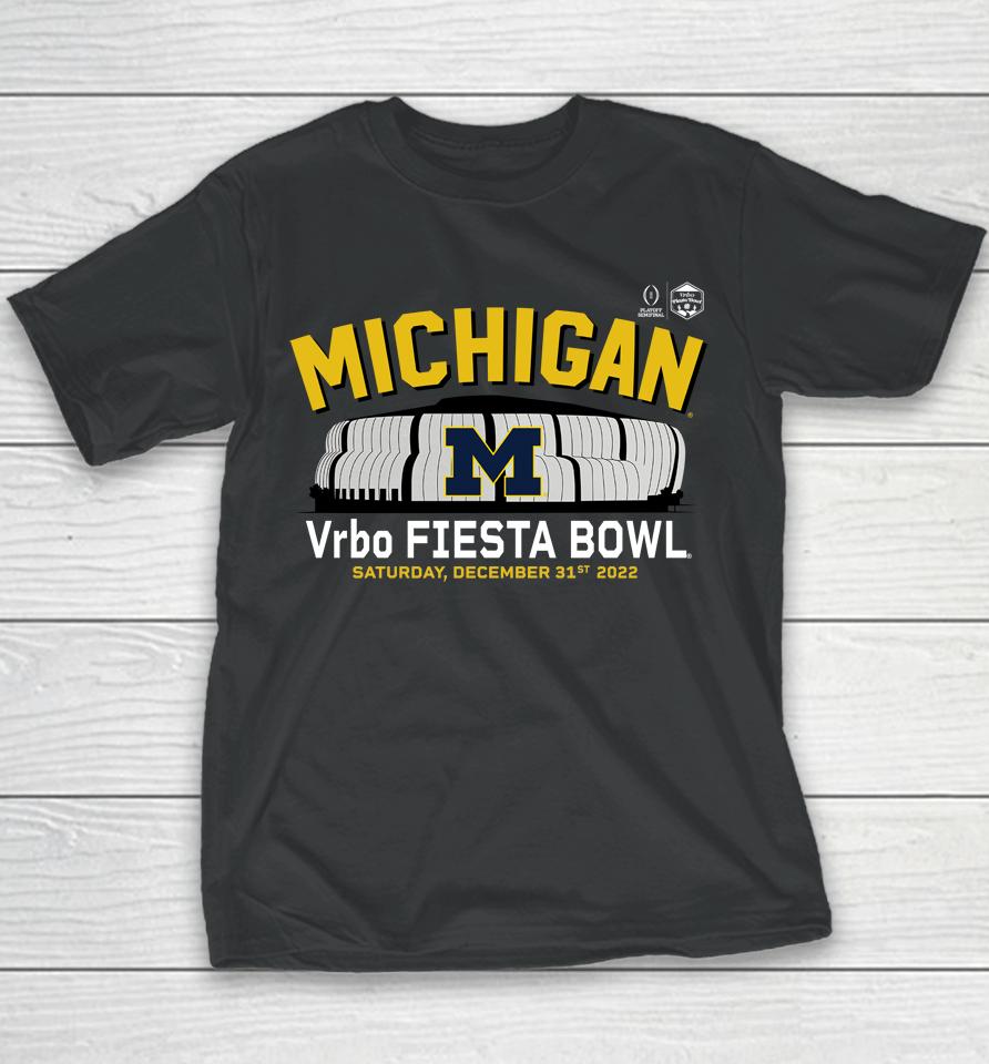 Men's Fanatics Branded Michigan Wolverines College Football Playoff 2022 Fiesta Bowl Gameday Stadium Youth T-Shirt