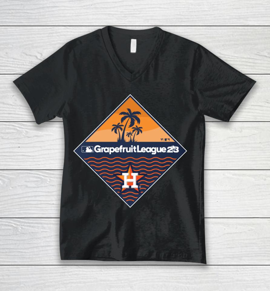 Men's Fanatics Branded Navy Houston Astros 2023 Mlb Spring Training Diamond Unisex V-Neck T-Shirt