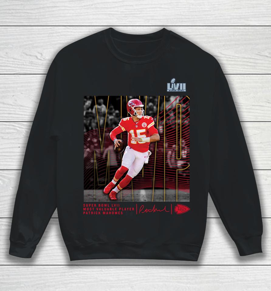 Men's Fanatics Branded Patrick Mahomes Black Kansas City Chiefs Super Bowl Lvii Mvp Crucial Sweatshirt