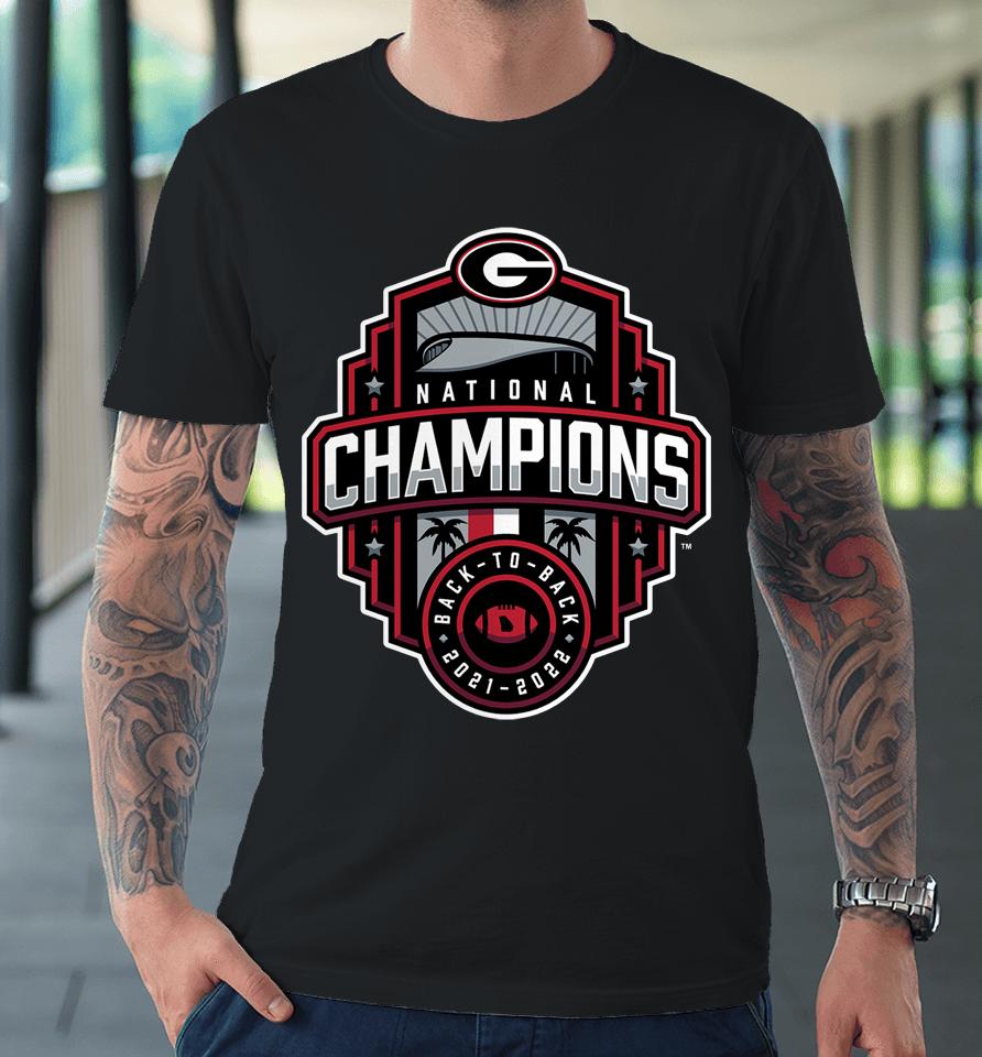 Men's Fanatics Branded Red Georgia Bulldogs College Football Playoff 2022 National Champions Logo Premium T-Shirt