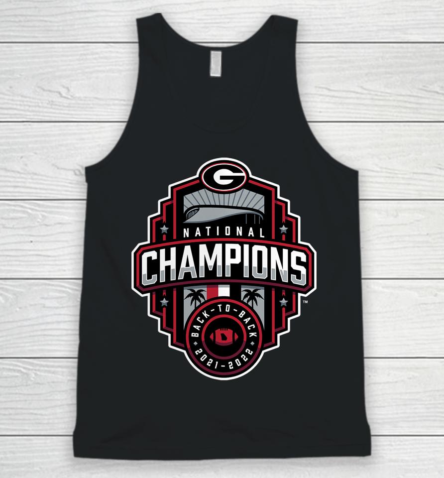Men's Fanatics Branded Red Georgia Bulldogs College Football Playoff 2022 National Champions Logo Unisex Tank Top