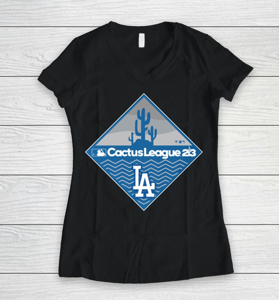Men's Fanatics Branded Royal Los Angeles Dodgers 2023 Mlb Spring Training Diamond Women V-Neck T-Shirt