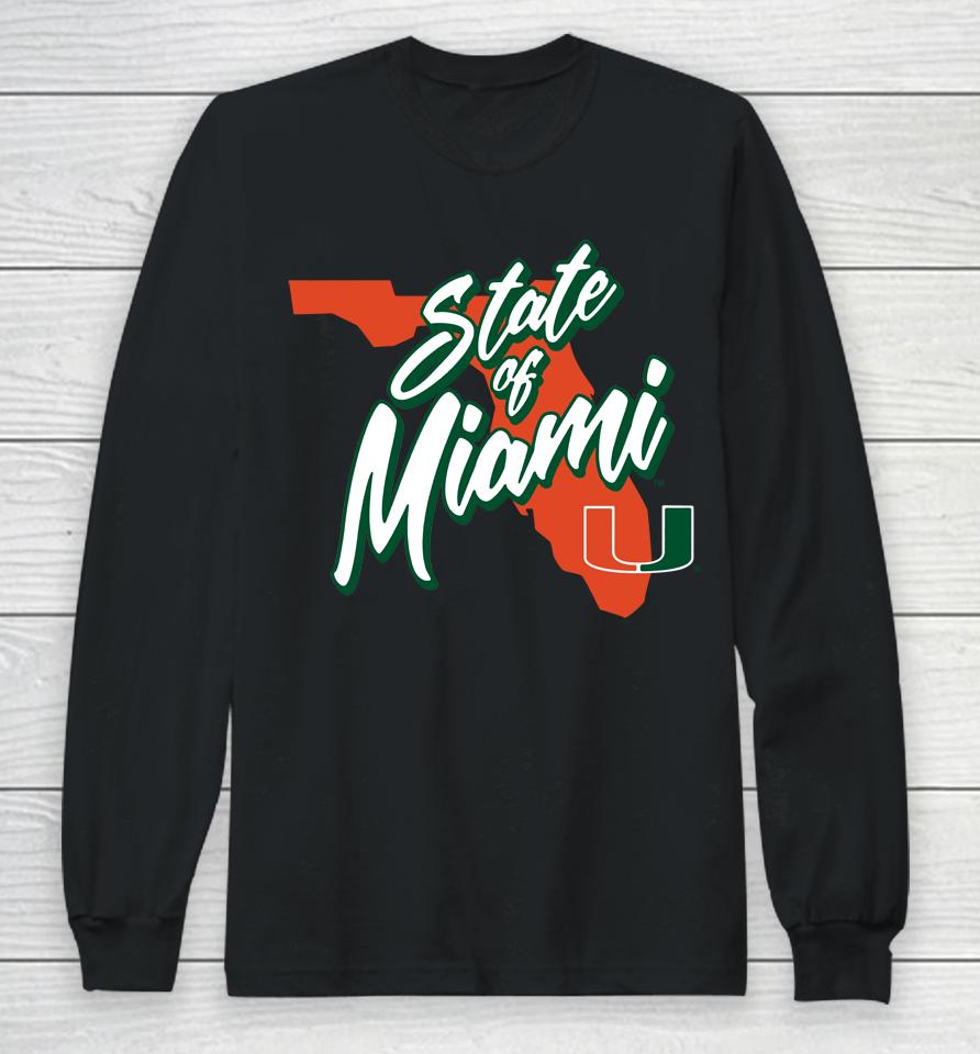 Men's Fanatics Branded White Miami Hurricanes State Of Miami Long Sleeve T-Shirt