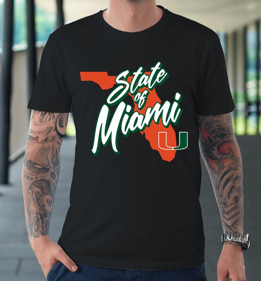 Men's Fanatics Branded White Miami Hurricanes State Of Miami Premium T-Shirt