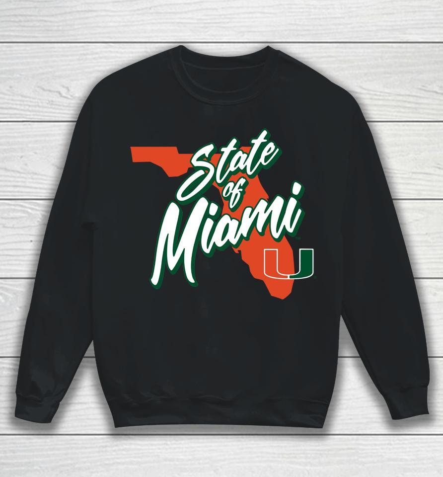 Men's Fanatics Branded White Miami Hurricanes State Of Miami Sweatshirt