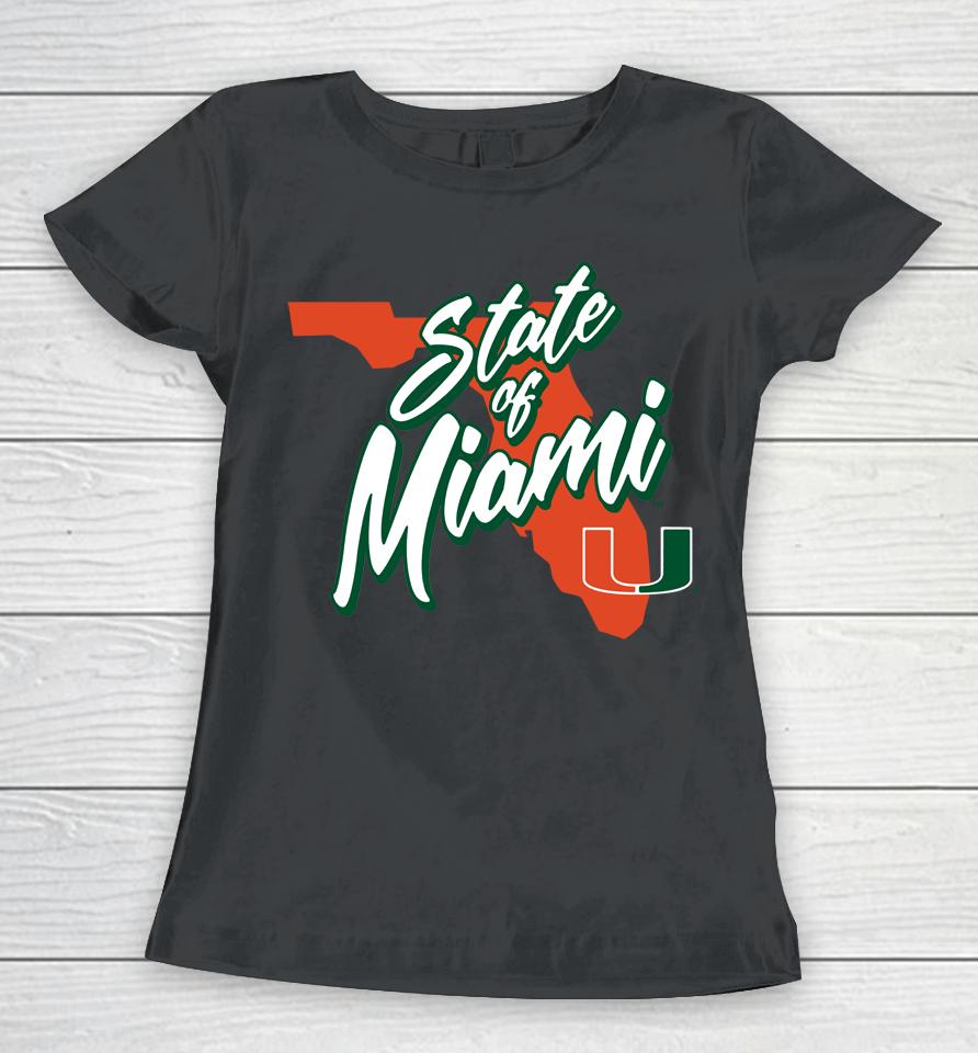 Men's Fanatics Branded White Miami Hurricanes State Of Miami Women T-Shirt