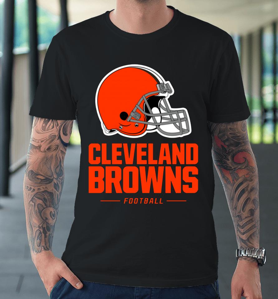 Men's Fanatics Brown Cleveland Browns Logo Team Lockup Fitted Premium T-Shirt