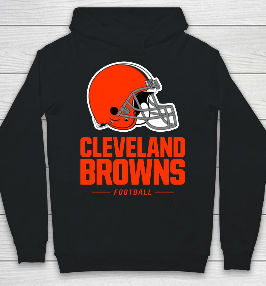 Men's Fanatics Brown Cleveland Browns Logo Team Lockup Fitted Hoodie