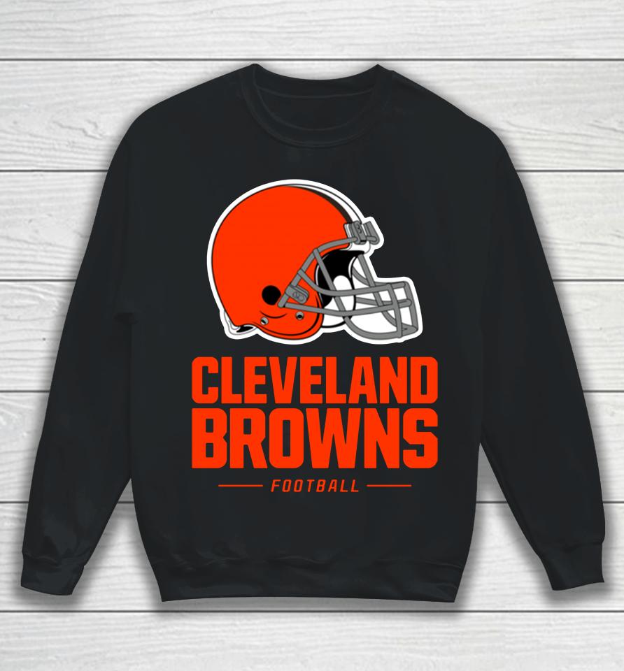 Men's Fanatics Brown Cleveland Browns Logo Team Lockup Fitted Sweatshirt