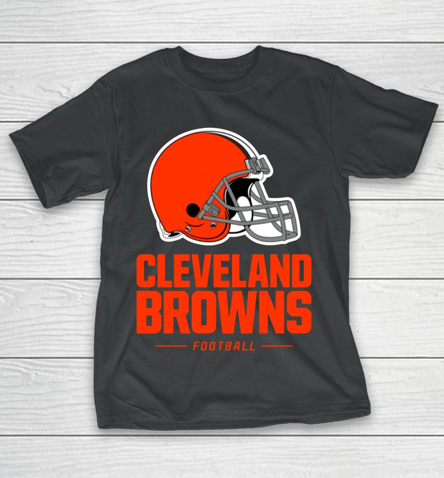 Men's Fanatics Brown Cleveland Browns Logo Team Lockup Fitted T-Shirt
