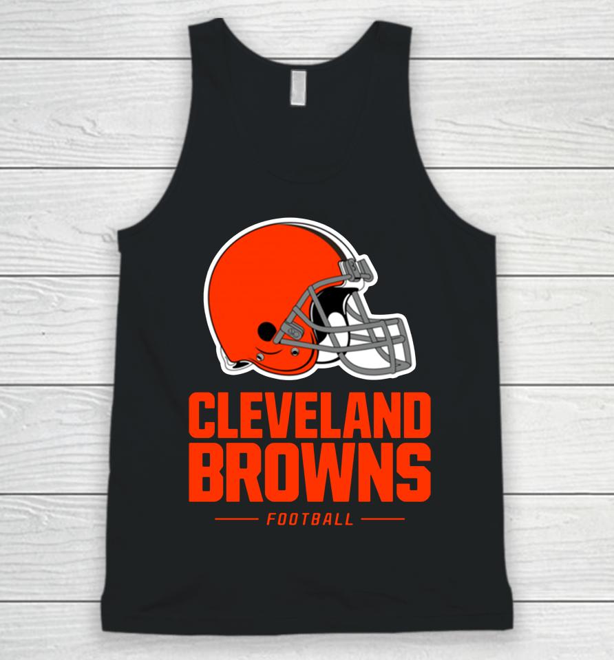 Men's Fanatics Brown Cleveland Browns Logo Team Lockup Fitted Unisex Tank Top