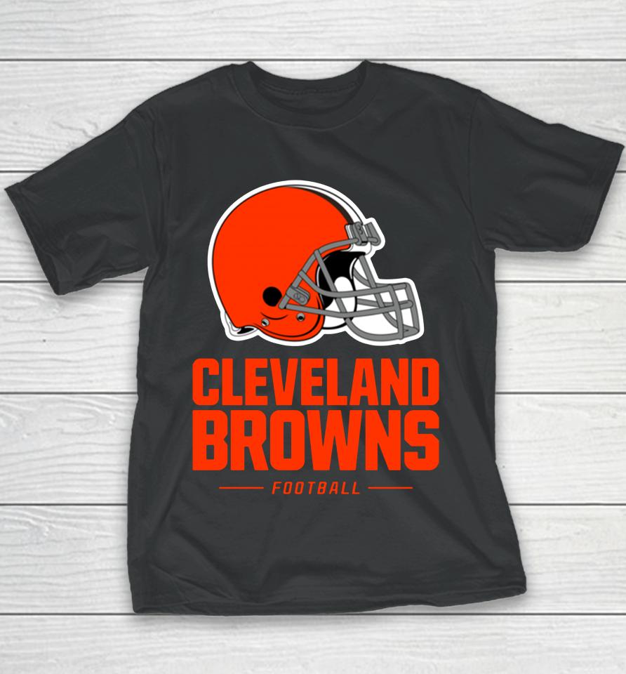 Men's Fanatics Brown Cleveland Browns Logo Team Lockup Fitted Youth T-Shirt
