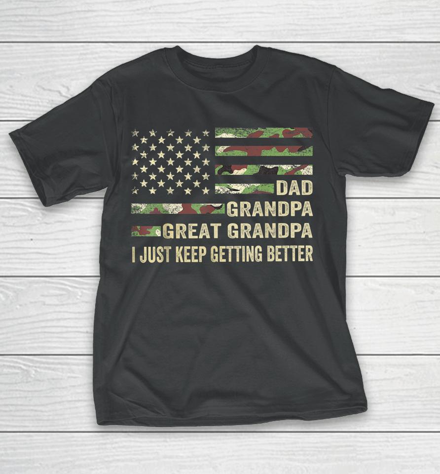 Mens Fathers Day Gift From Grandkids Dad Grandpa Great Grandpa T-Shirt