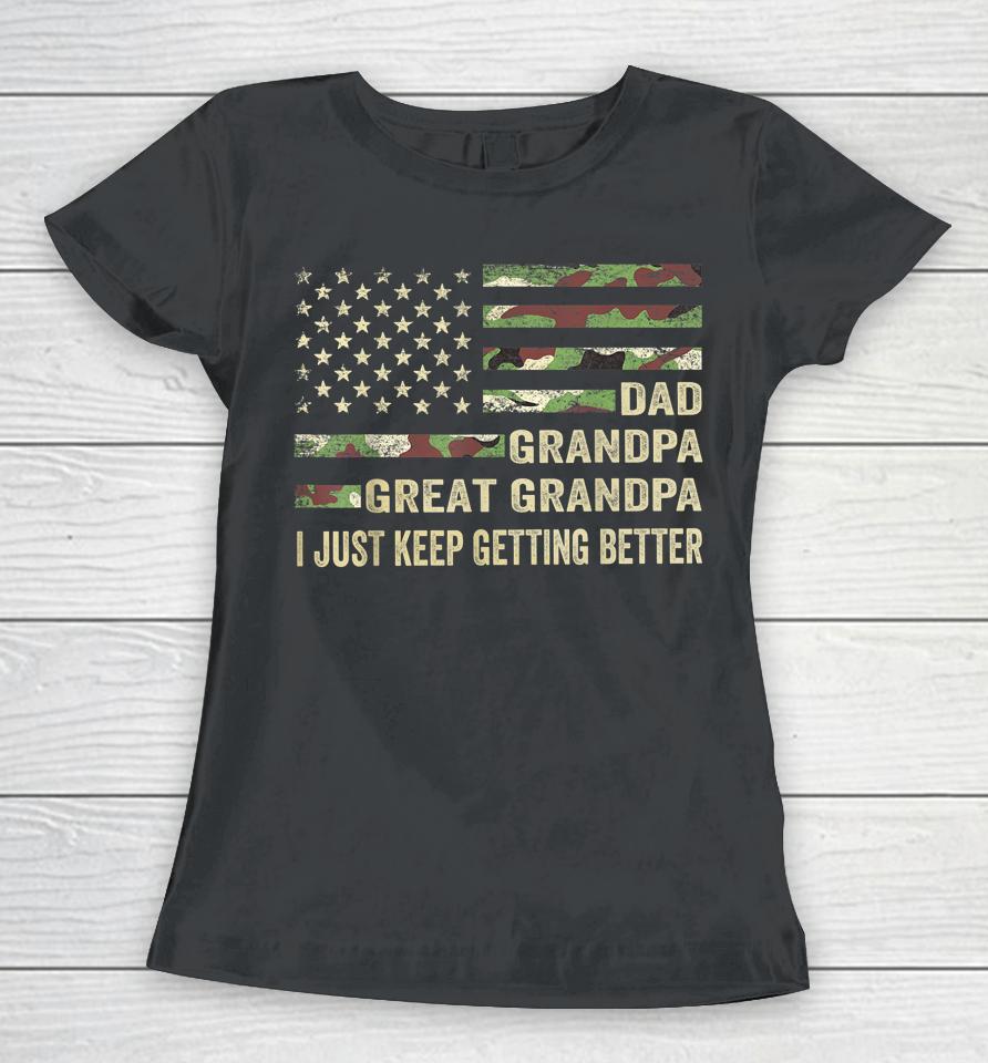 Mens Fathers Day Gift From Grandkids Dad Grandpa Great Grandpa Women T-Shirt
