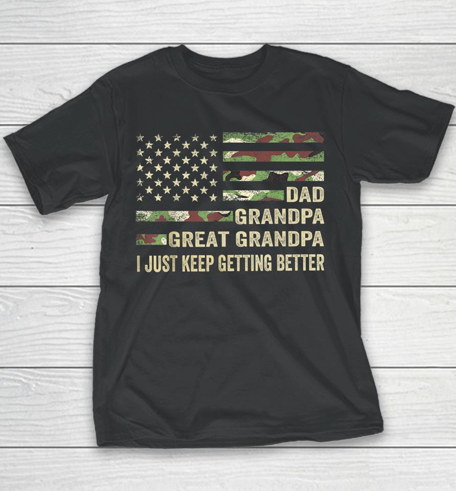 Mens Fathers Day Gift From Grandkids Dad Grandpa Great Grandpa Youth T-Shirt
