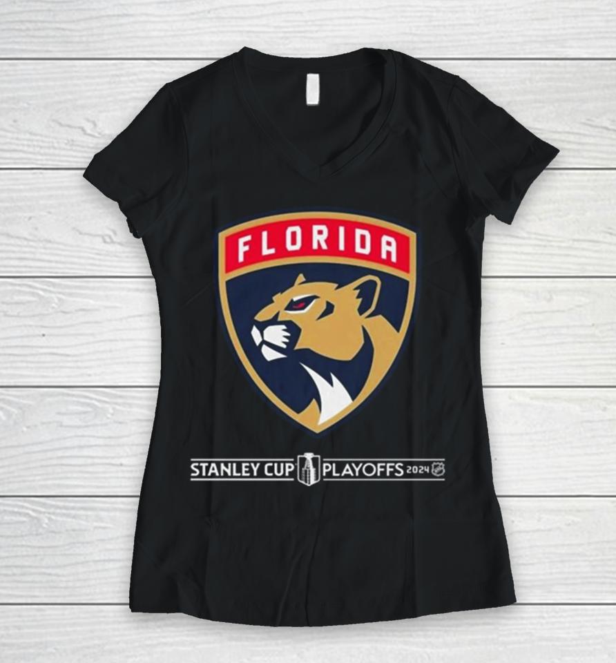 Men’s Florida Panthers Fanatics Branded Red 2024 Stanley Cup Playoffs Women V-Neck T-Shirt