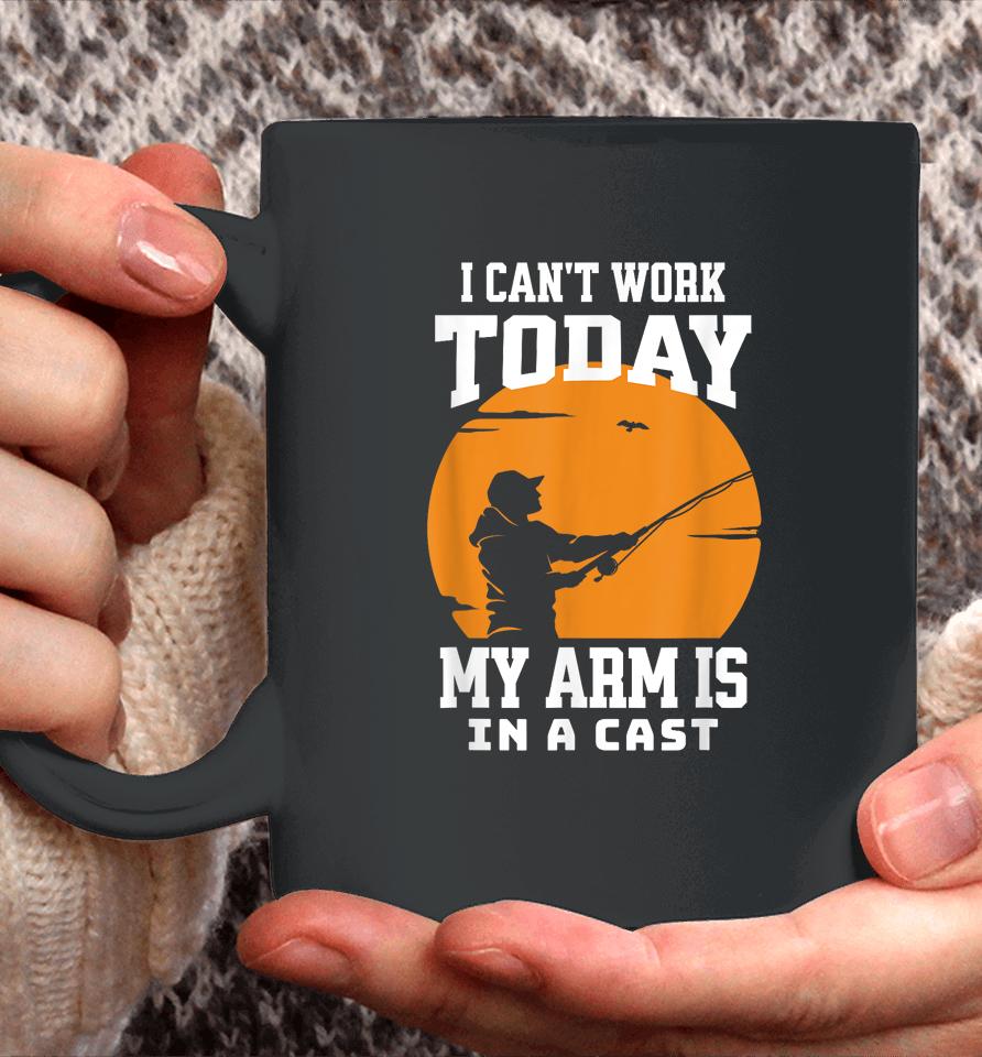 Mens Funny Fishing Gifts For Men Fisherman Dad Cant Work Today Coffee Mug