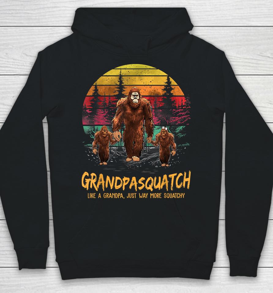 Mens Grandpa Squatch Like A Grandpa Just Way More Squatchy Retro Hoodie