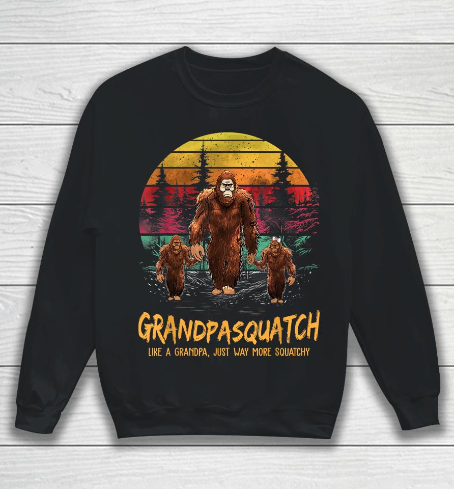 Mens Grandpa Squatch Like A Grandpa Just Way More Squatchy Retro Sweatshirt