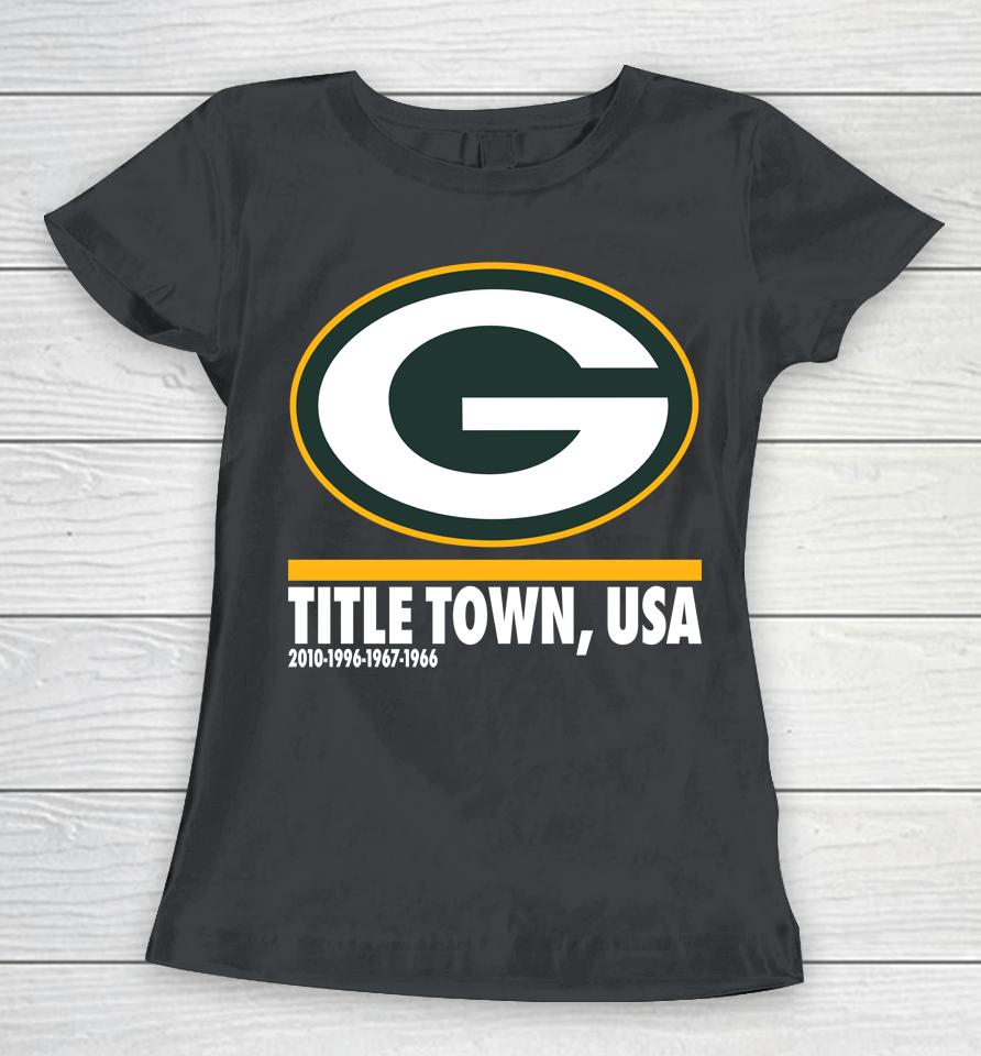 Men's Green Bay Packers Hometown Collection Title Town Women T-Shirt