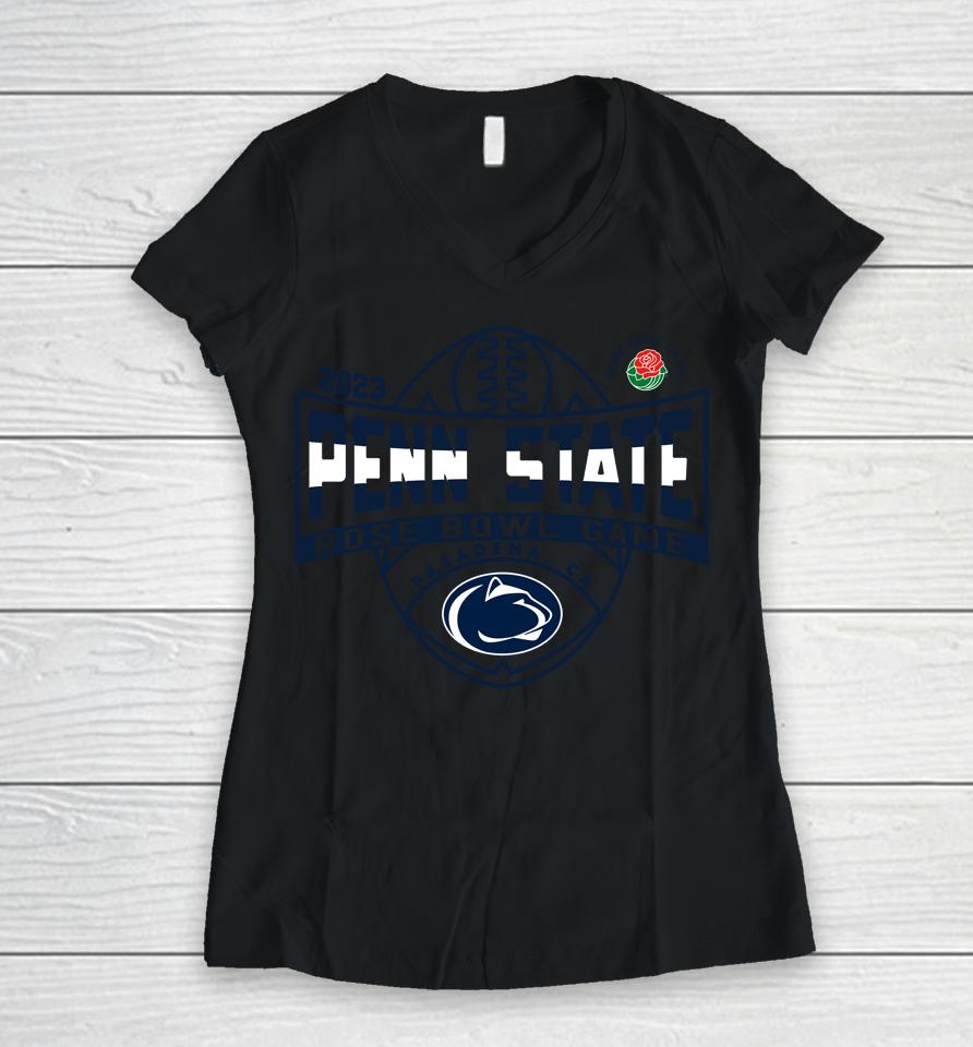 Men's Grey Rose Bowl Game Penn State Official 2023 Ncaa Women V-Neck T-Shirt