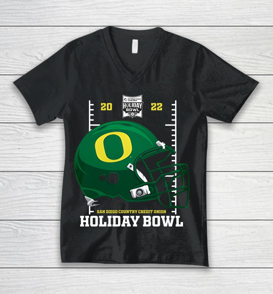 Men's Holiday Bowl Oregon Ducks Helmet 2022 Unisex V-Neck T-Shirt