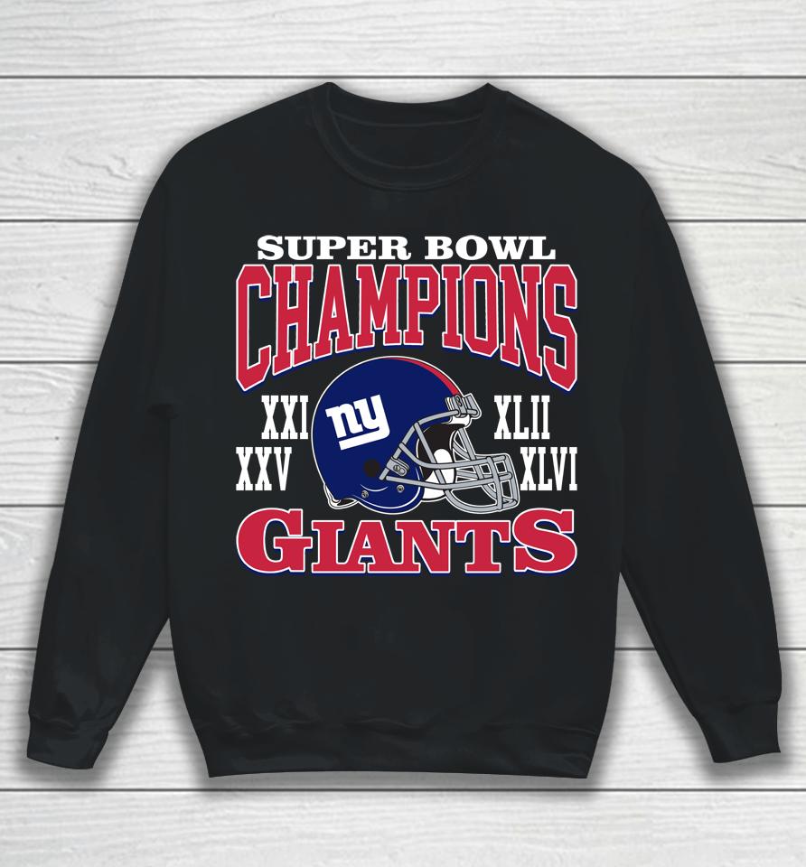 Men's Homage Red New York Giants Super Bowl Classics Tri-Blend Sweatshirt