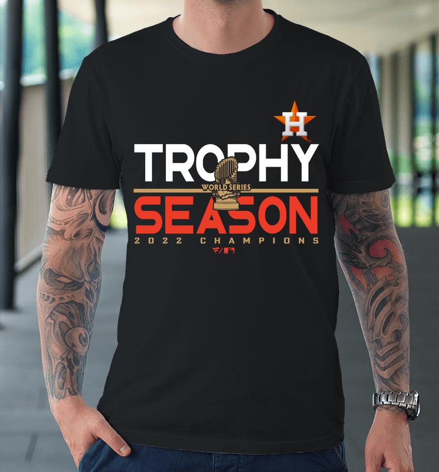 Men's Houston Astros 2022 World Series Champions Commissioner's Trophy Premium T-Shirt