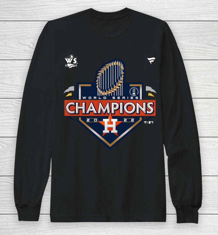 Men's Houston Astros Fanatics Branded Heather Charcoal 2022 World Series Champions Locker Room Long Sleeve T-Shirt
