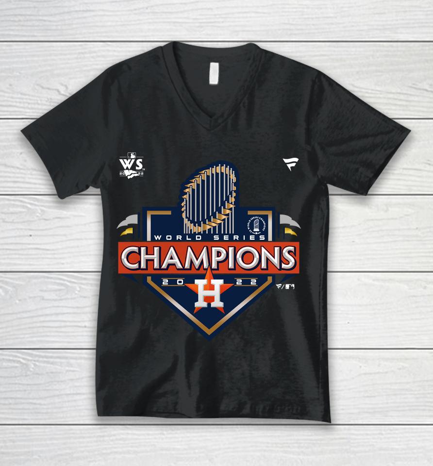 Men's Houston Astros Fanatics Branded Heather Charcoal 2022 World Series Champions Locker Room Unisex V-Neck T-Shirt