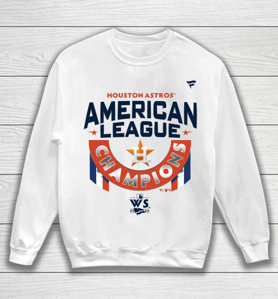 Men's Houston Astros Fanatics Branded White 2022 American League Champions Locker Room Sweatshirt