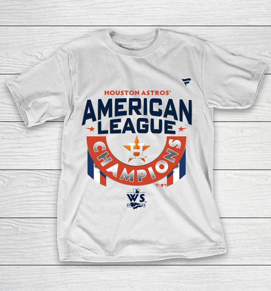 Men's Houston Astros Fanatics Branded White 2022 American League Champions Locker Room T-Shirt