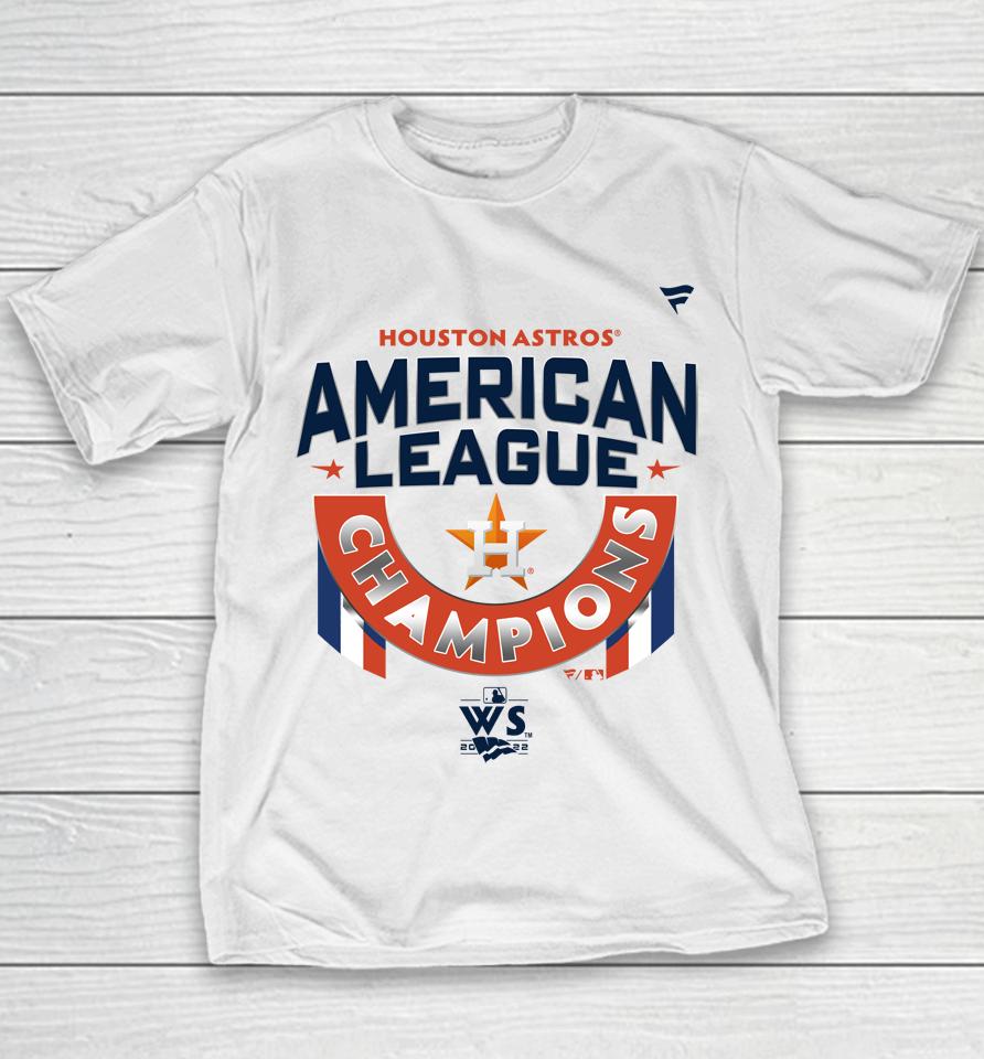 Men's Houston Astros Fanatics Branded White 2022 American League Champions Locker Room Youth T-Shirt