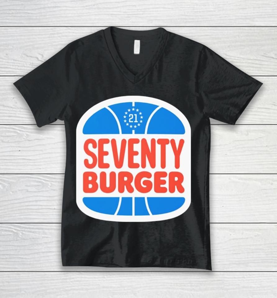 Men’s Joel’s Seventy Burger Unisex V-Neck T-Shirt