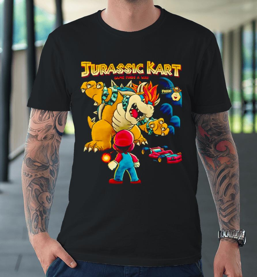 Men’s Jurassic Kart Game Finds A Way Premium T-Shirt