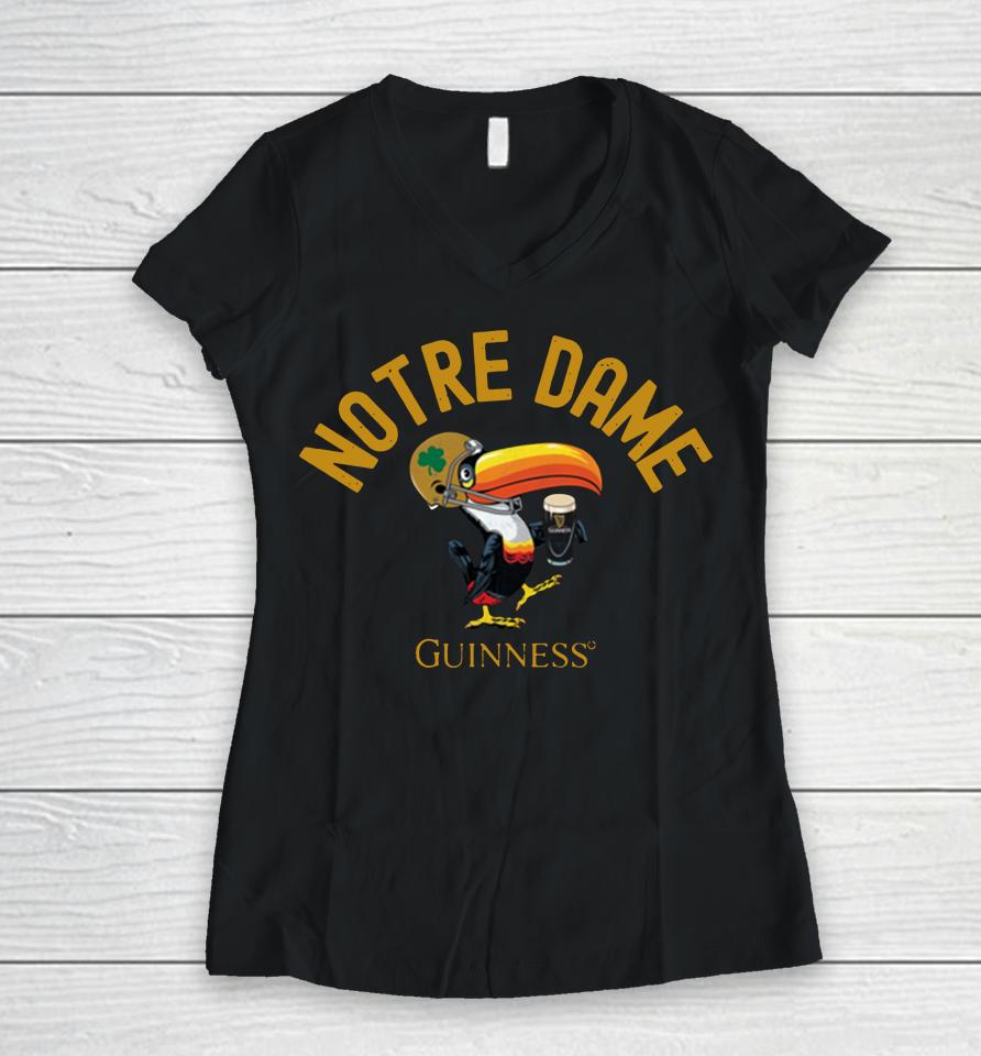 Men's League Collegiate Wear Notre Dame Fighting Irish Guinness Victory Falls Tri-Blend Women V-Neck T-Shirt