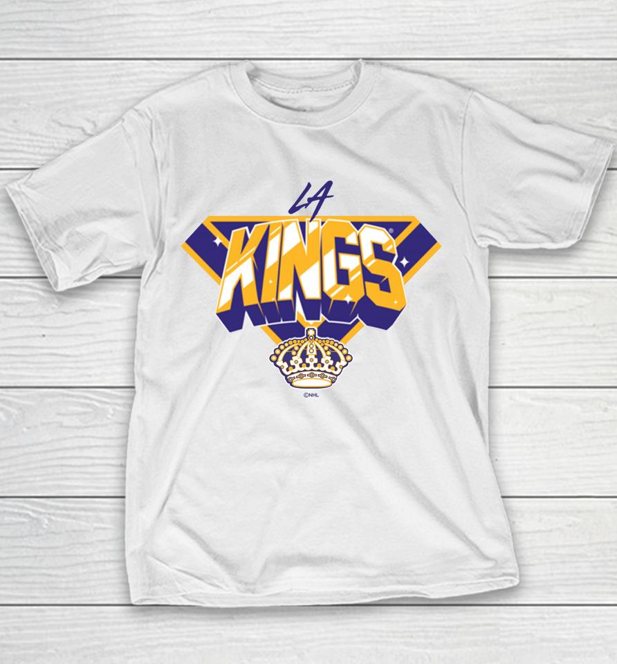 Men's Los Angeles Kings Fanatics White Team Jersey Inspired Youth T-Shirt