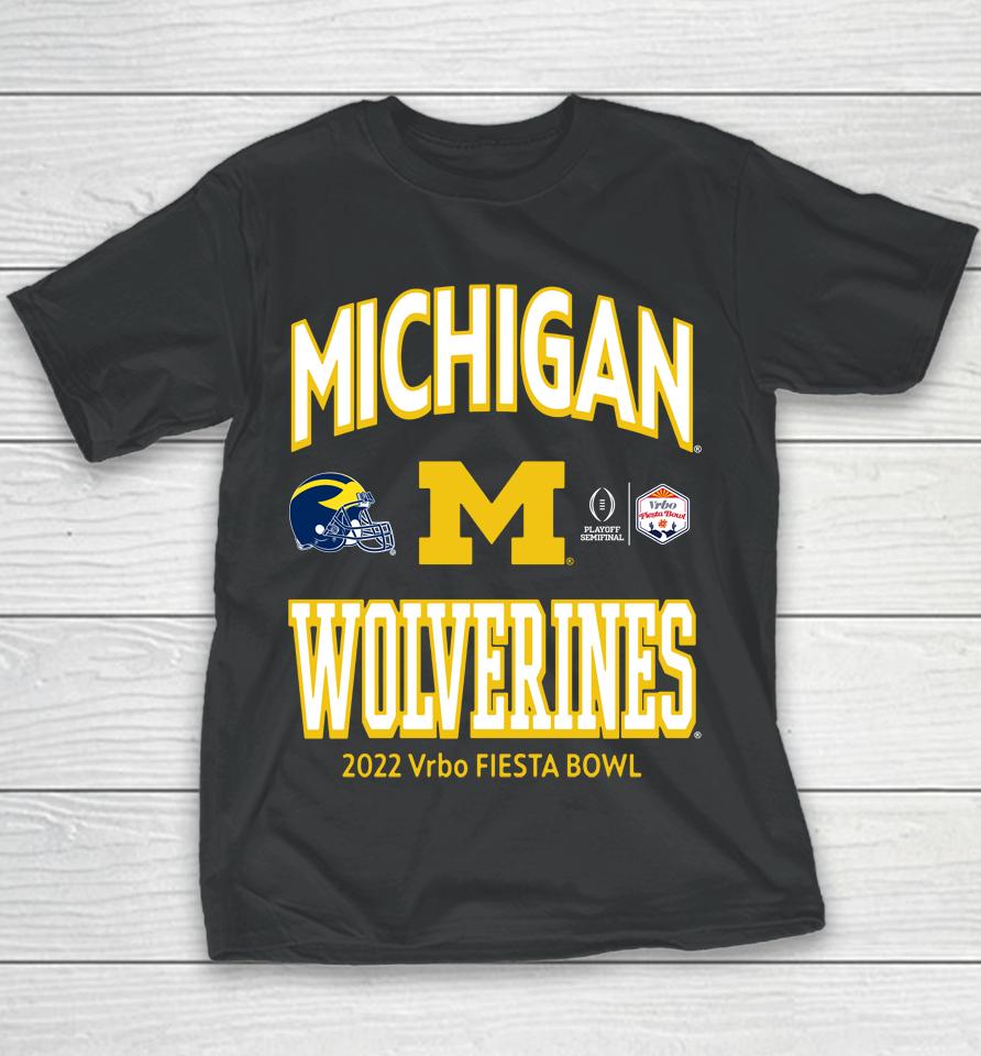 Men's Michigan Wolverines 2022 College Football Playoff Fiesta Bowl Youth T-Shirt