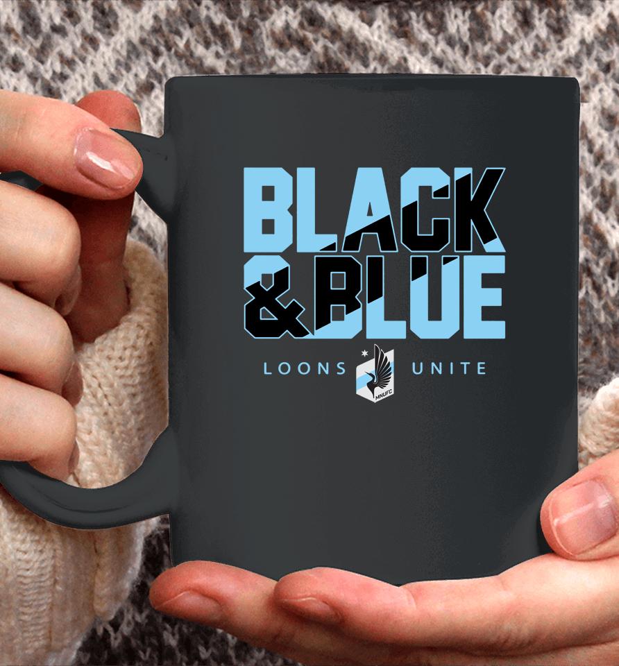 Men's Minnesota United Fc Black And Blue Fanatics Branded Loons Unite Black Team Chant Coffee Mug