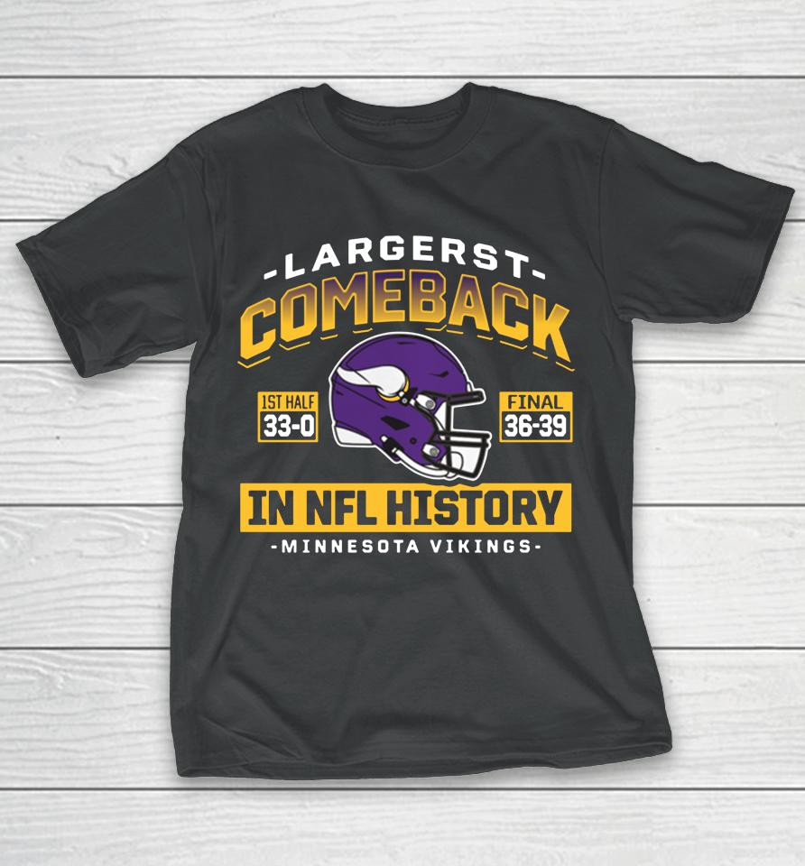 Men's Minnesota Vikings Fanatics Purple Largest Comeback T-Shirt