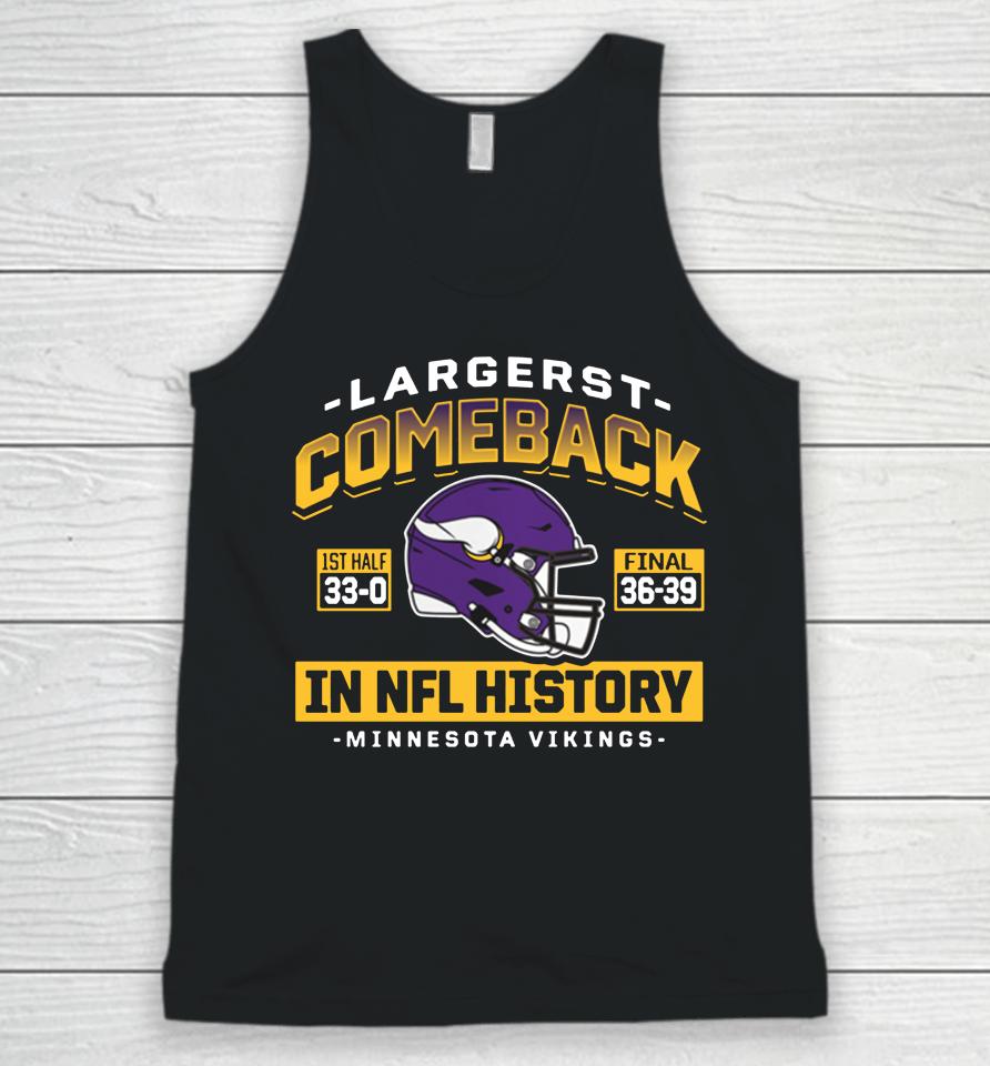 Men's Minnesota Vikings Fanatics Purple Largest Comeback Unisex Tank Top