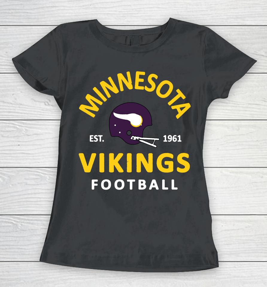 Men's Minnesota Vikings Hetmet Vintage Arch Est 1961 Women T-Shirt