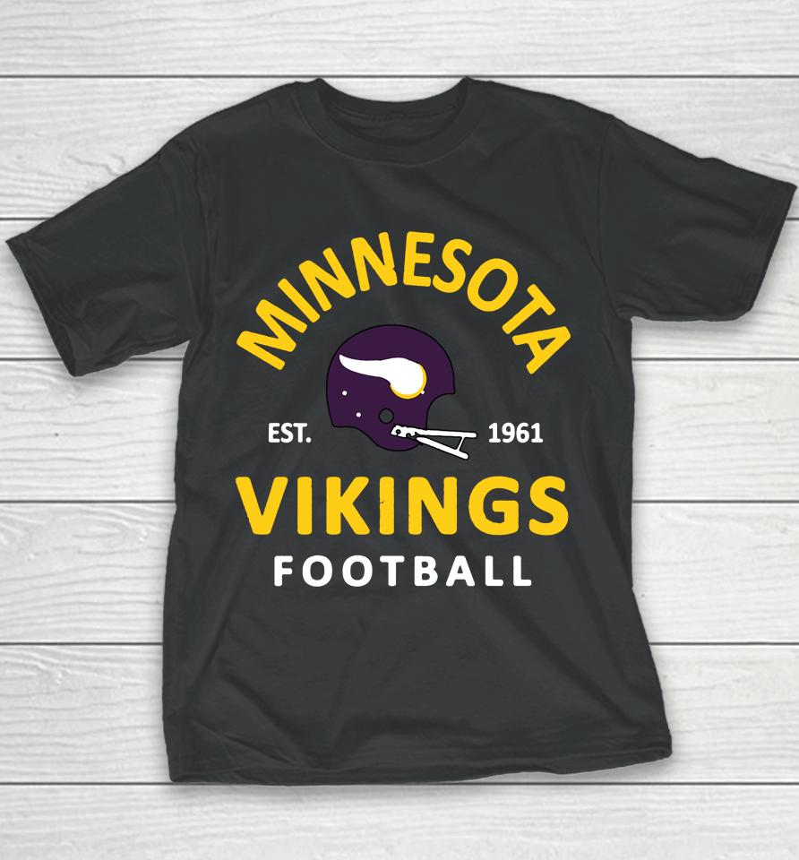 Men's Minnesota Vikings Hetmet Vintage Arch Est 1961 Youth T-Shirt