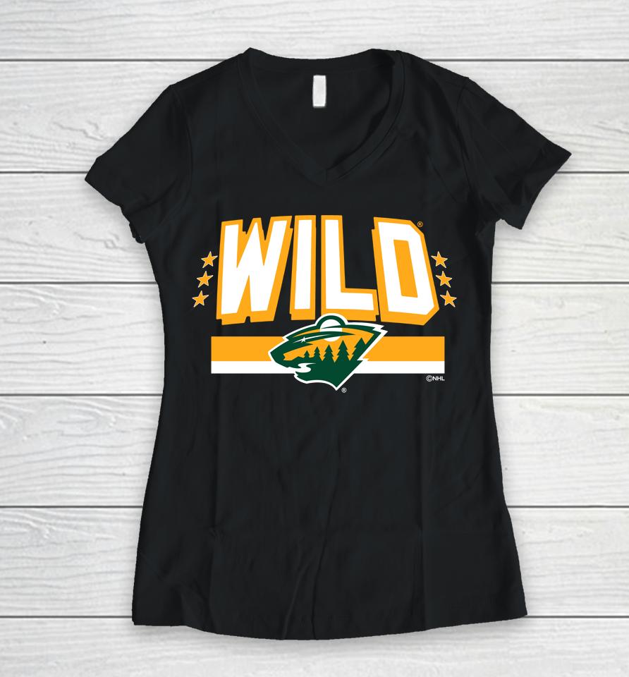 Men's Minnesota Wild Fanatics Branded Green Team Jersey Inspired Women V-Neck T-Shirt