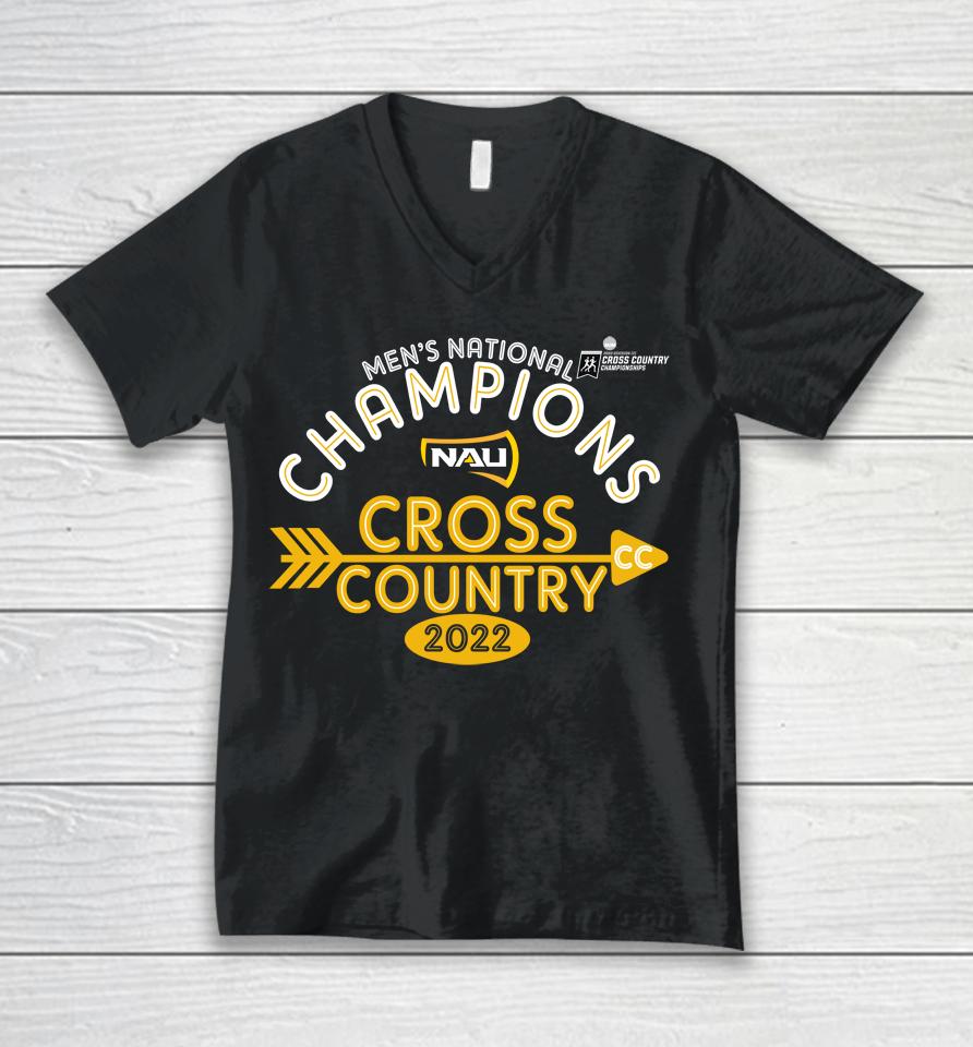 Men's National Champions Cross Country Northern Arizona Lumberjacks Unisex V-Neck T-Shirt