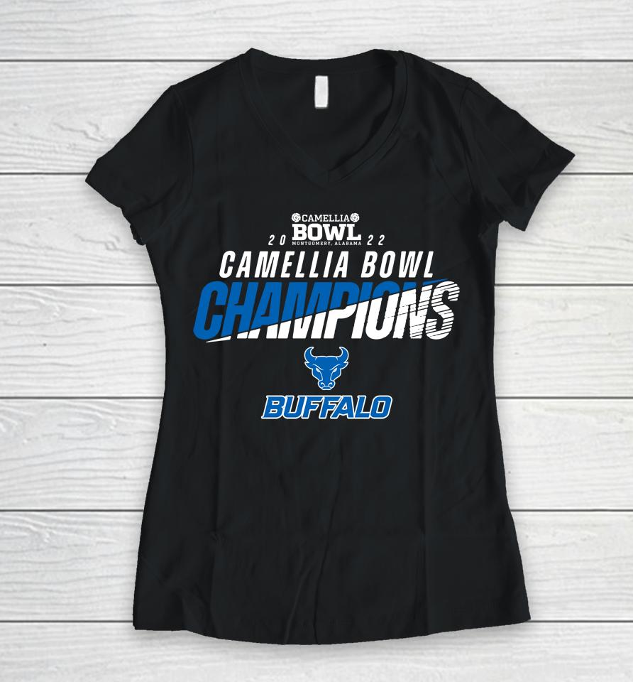 Men's Ncaa 2022 Camellia Bowl Buffalo Champ Women V-Neck T-Shirt