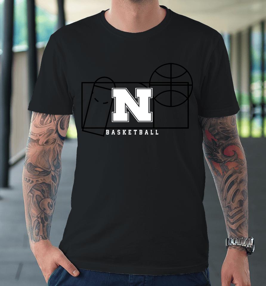 Men's Ncaa Nebraska Huskers Basketball Court Fresh Premium T-Shirt
