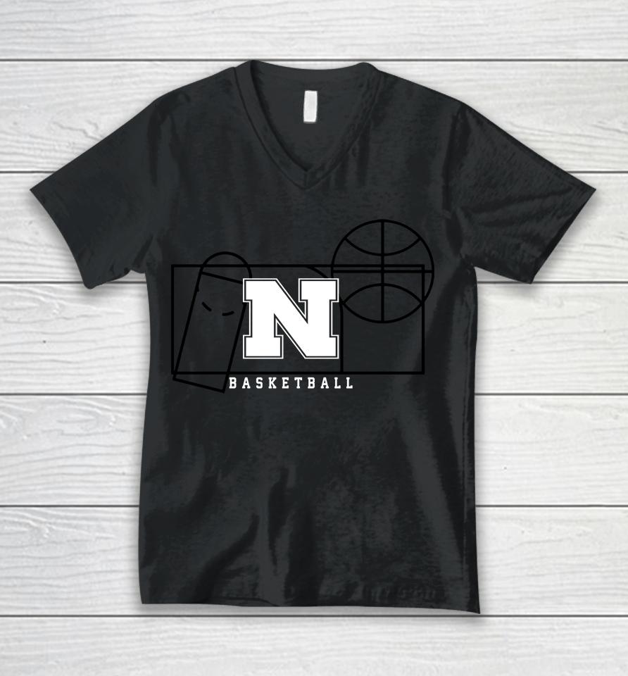 Men's Ncaa Nebraska Huskers Basketball Court Fresh Unisex V-Neck T-Shirt
