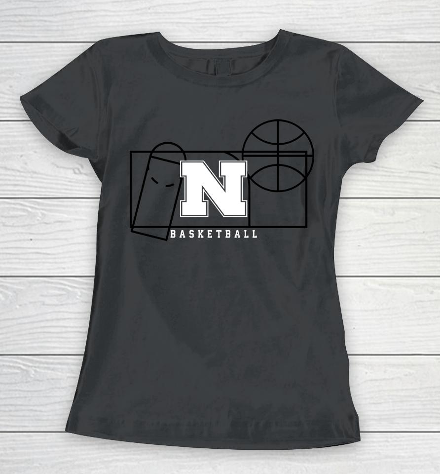 Men's Ncaa Nebraska Huskers Basketball Court Fresh Women T-Shirt