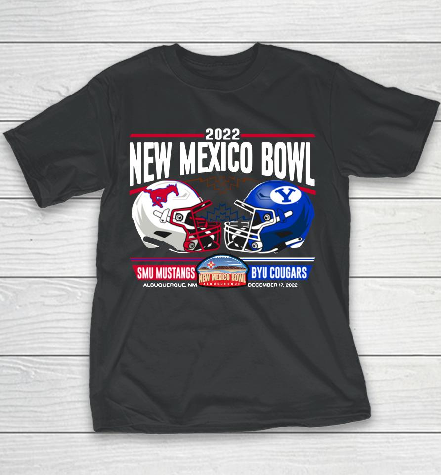Men's New Mexico Bowl Smu Mustangs Vs Byu Cougars Helmets Youth T-Shirt